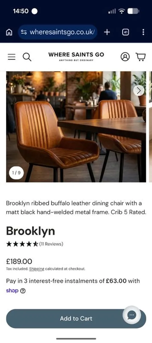 Dining chairs Buffalo Leather tan - Image 2