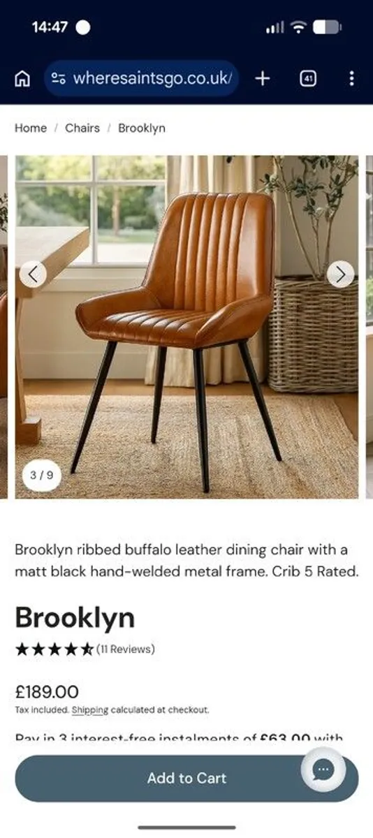 Dining chairs Buffalo Leather tan - Image 3