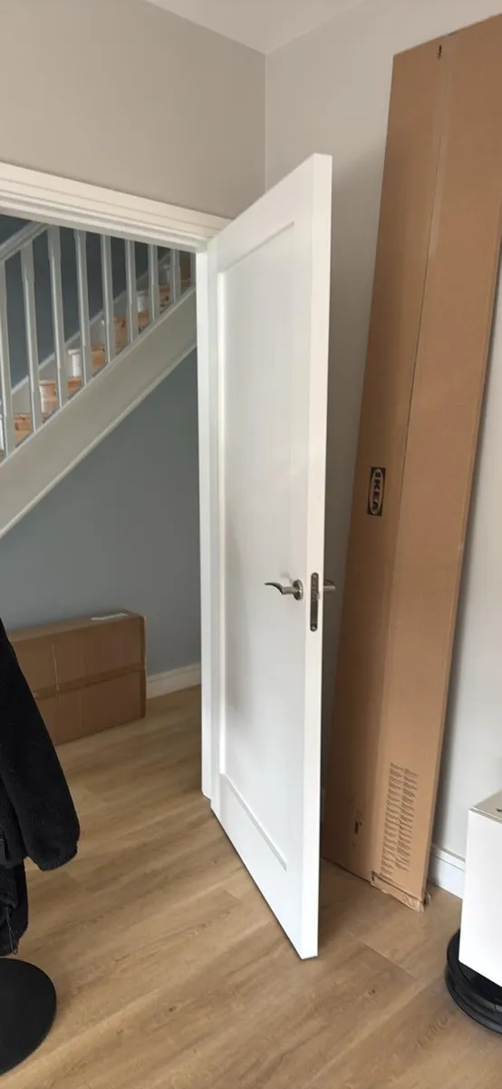 Modern White Single-Panel Interior Door - Image 1