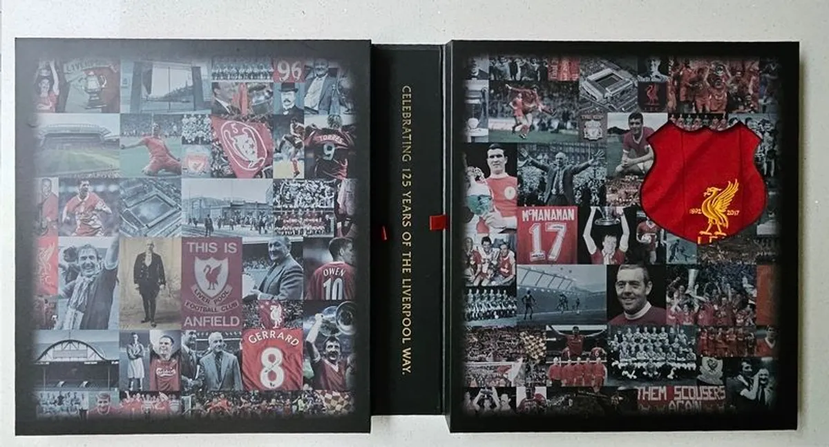 Official Liverpool FC 125th Anniversary Limited Edition Double Shirt Box Set - Size Large (Pristine Condition) - Image 2