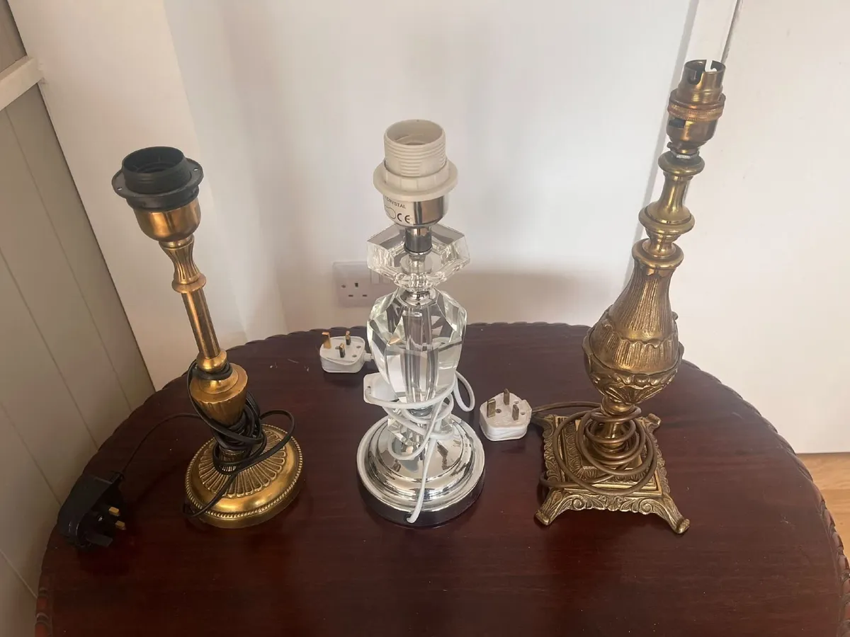 Set of 3 Vintage Table Lamp Bases (No Shades) - Image 1