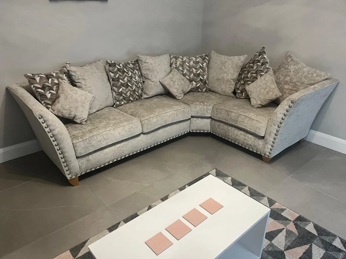 Corner sofa + 2 seater like new only one year old - Image 1