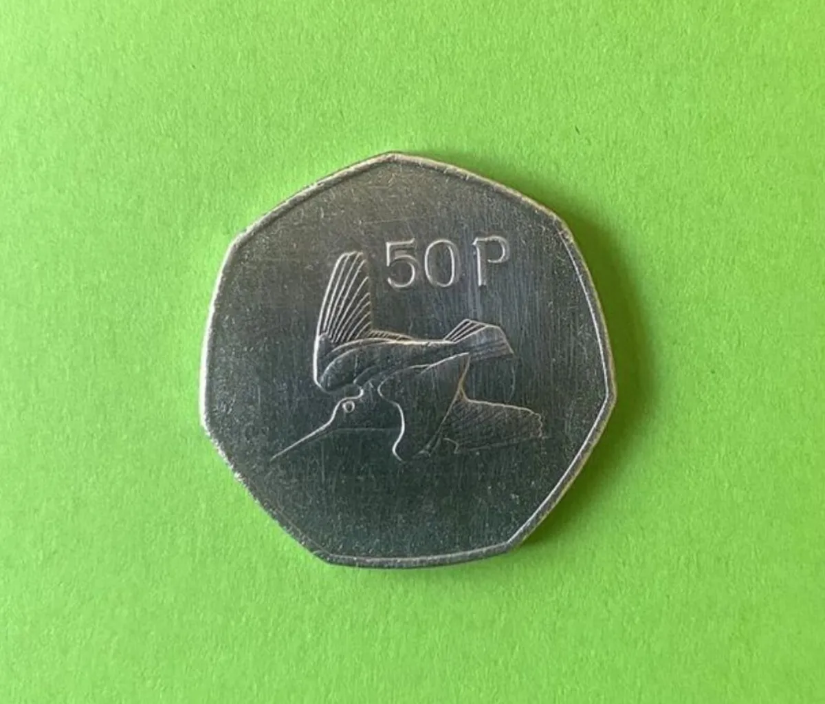 Irish 1998 woodcock 50P coin. Free Post - Image 1