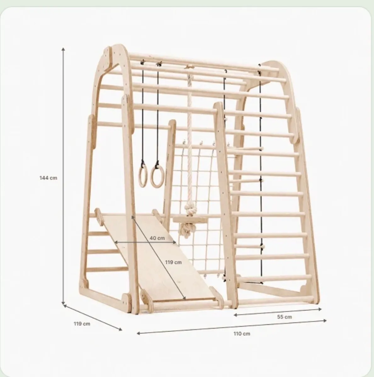 Premium Wooden Indoor Kids Gym/Climbing Frame - Image 2