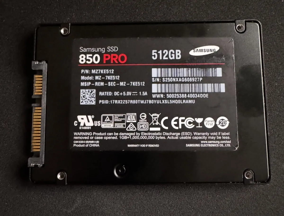 Samsung 850 PRO 512GB SSD 2.5 inch - Image 1