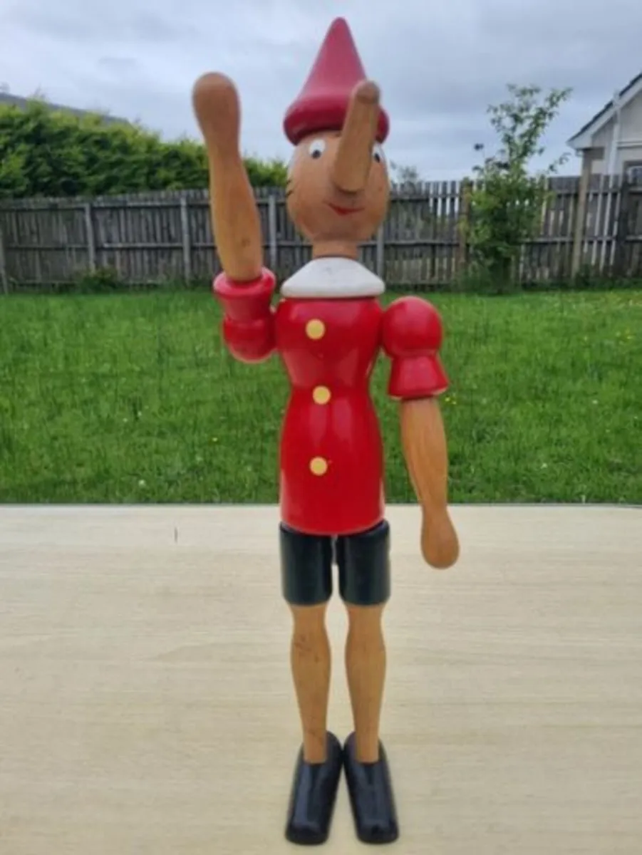 Vintage classic wooden Pinocchio figurine - Image 1