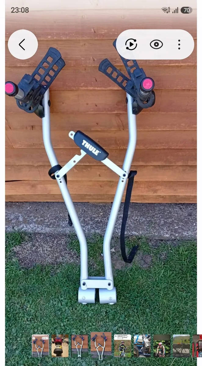 Bike rack and gloves - Image 1