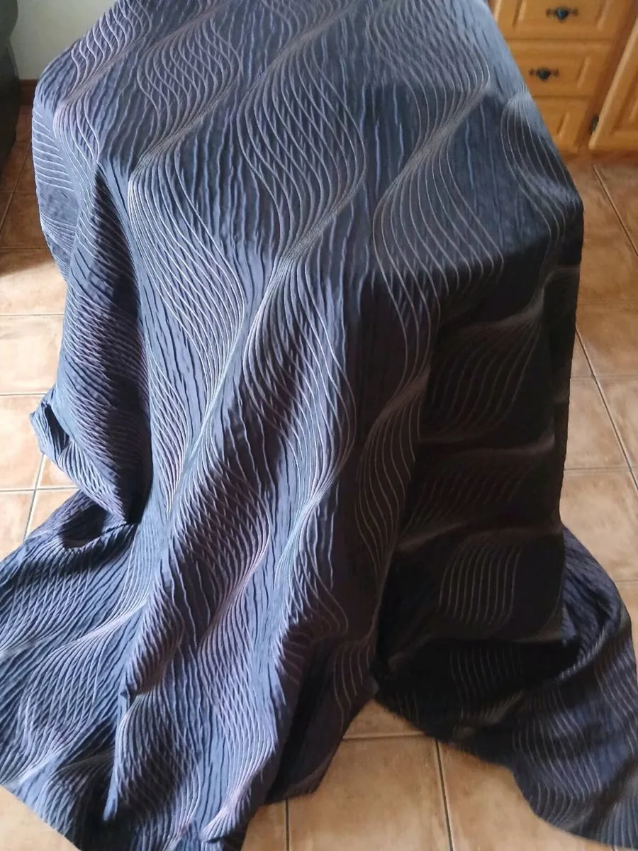 Large Lined Purple Curtains - Image 3