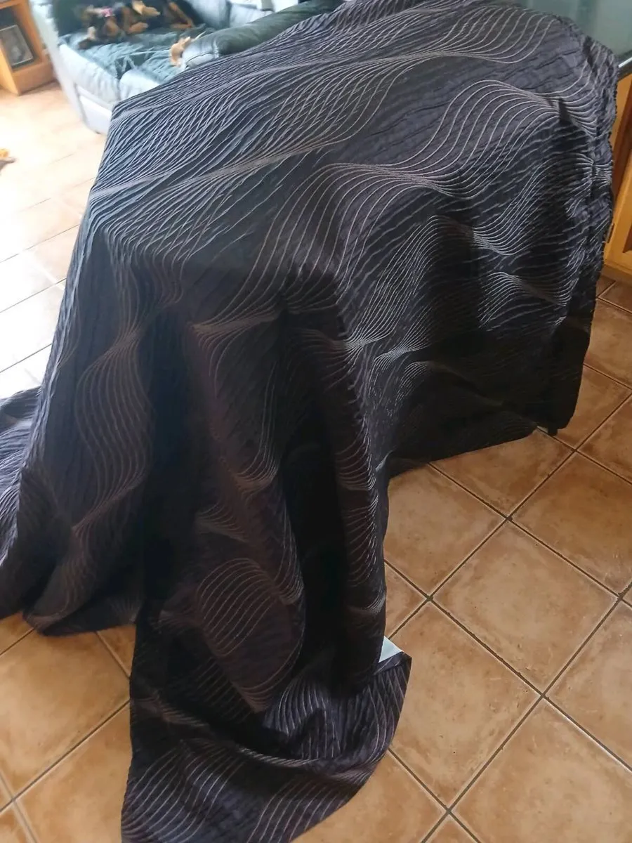 Large Lined Purple Curtains - Image 4