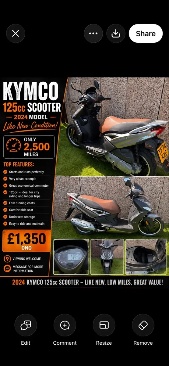 2024 KYMCO 125CC SCOOTER - Image 1