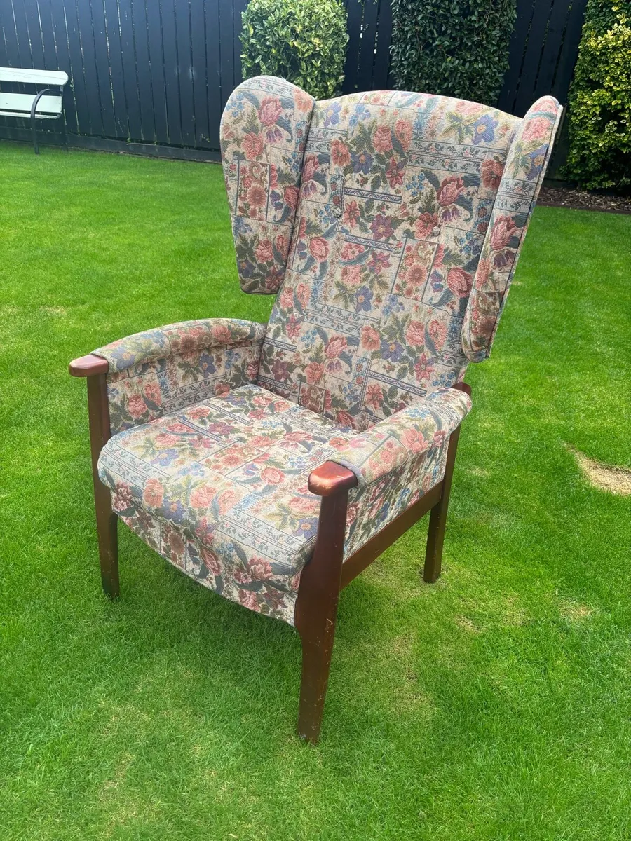 Vintage wing back armchair