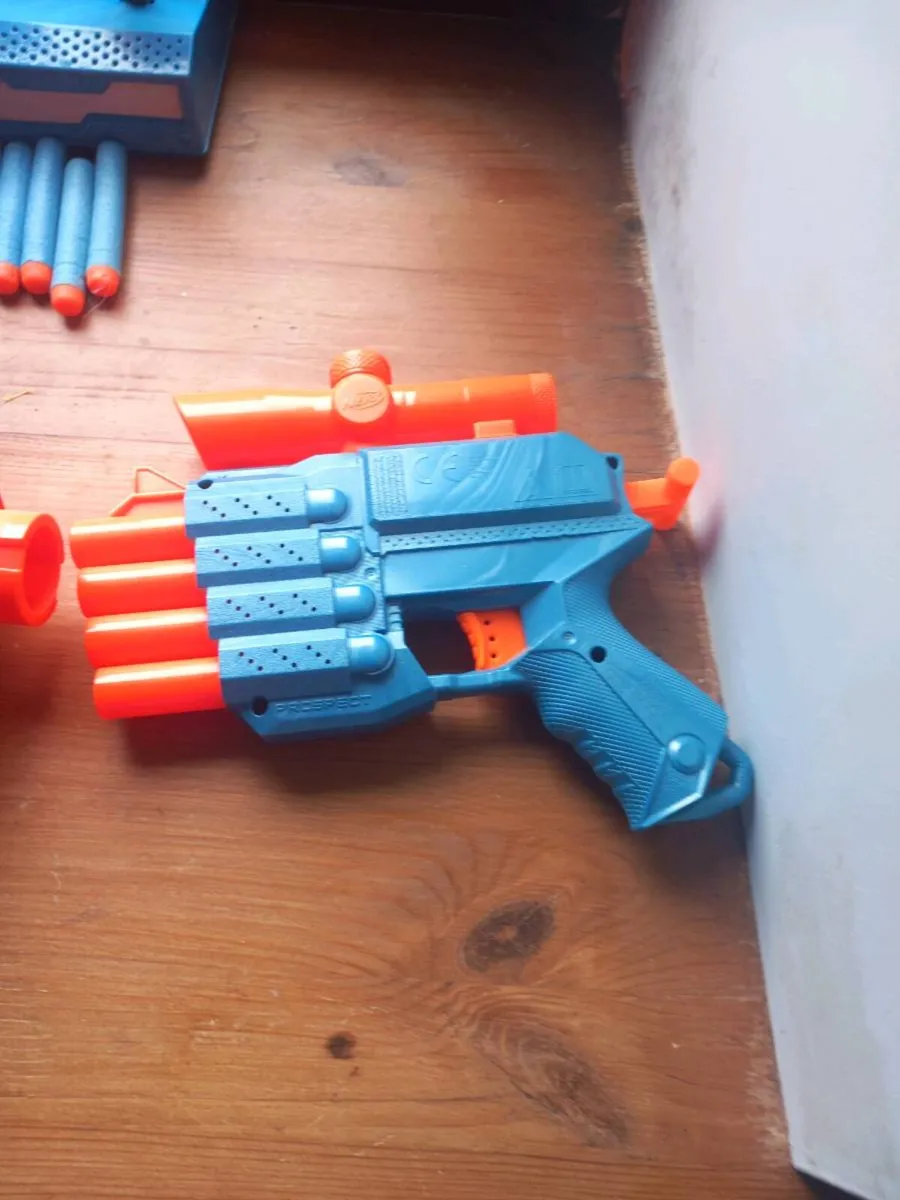 Toy cars and nerf toys and electric target - Image 2