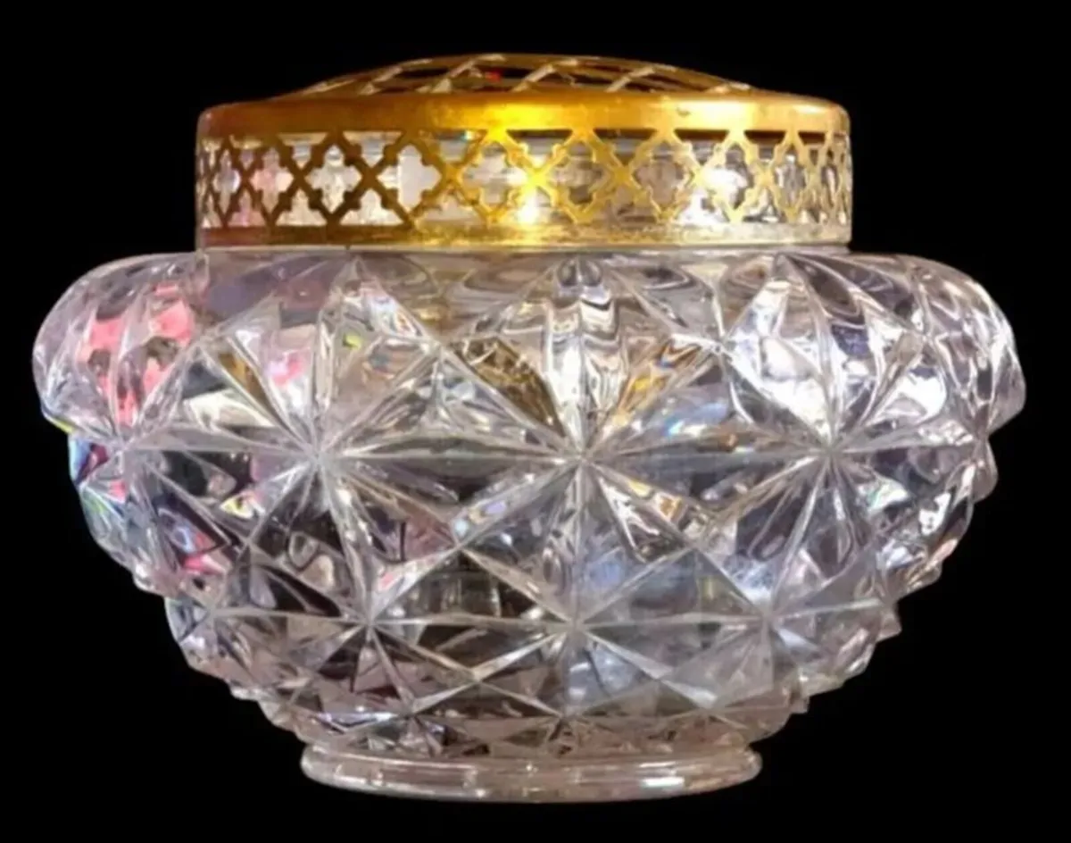Vintage Harrods Heavy Cut Crystal Rose Bowl - Image 1