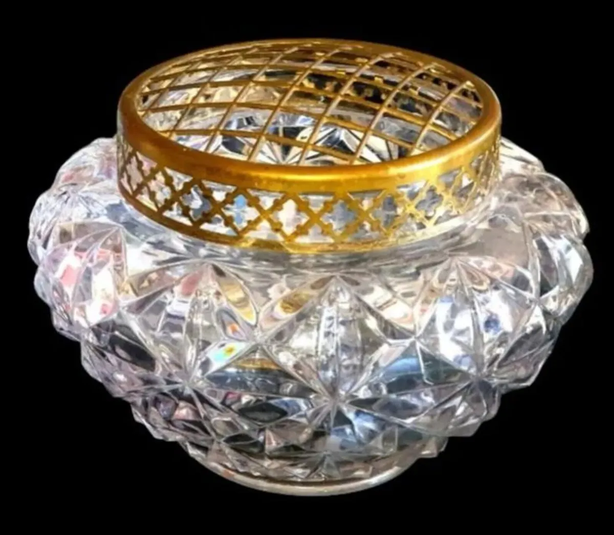 Vintage Harrods Heavy Cut Crystal Rose Bowl - Image 3