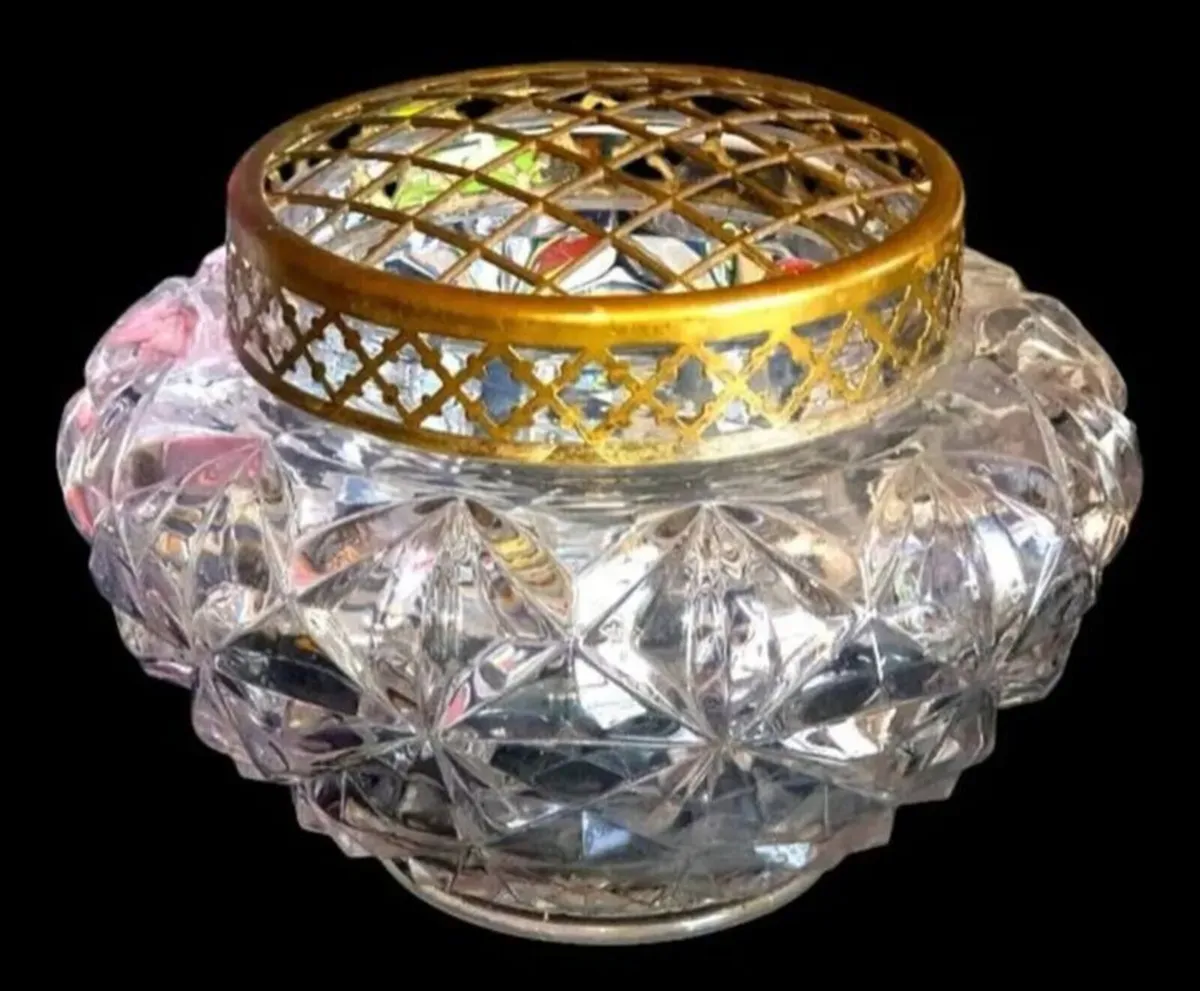 Vintage Harrods Heavy Cut Crystal Rose Bowl - Image 4