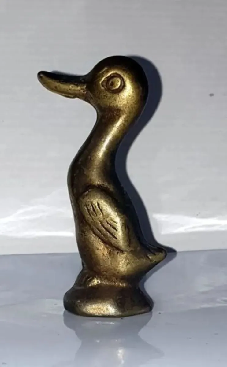 Vintage Solid Brass Duck Figurine - Image 3