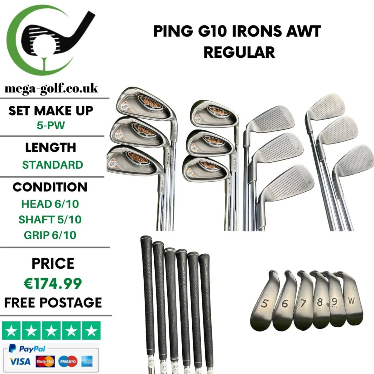 Ping G10 Irons / 5-Pw / Awt Regular - Image 1