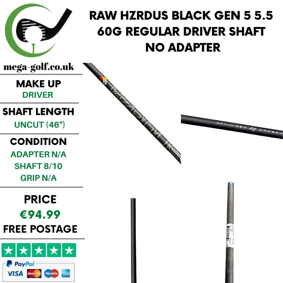 Raw Hzrdus Black Gen 5 5.5 60G Regular Driver - Image 1