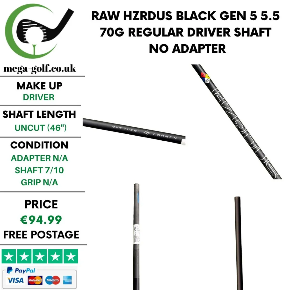 Raw Hzrdus Black Gen 5 5.5 70G Regular Driver - Image 1