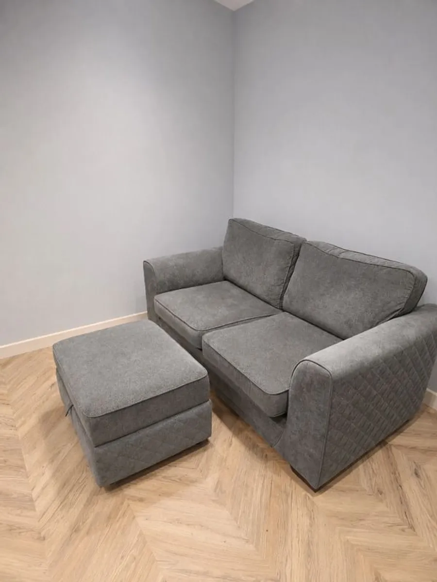 DFS Orka 2 Seater Sofa Bed & Storage Footstool - Image 4