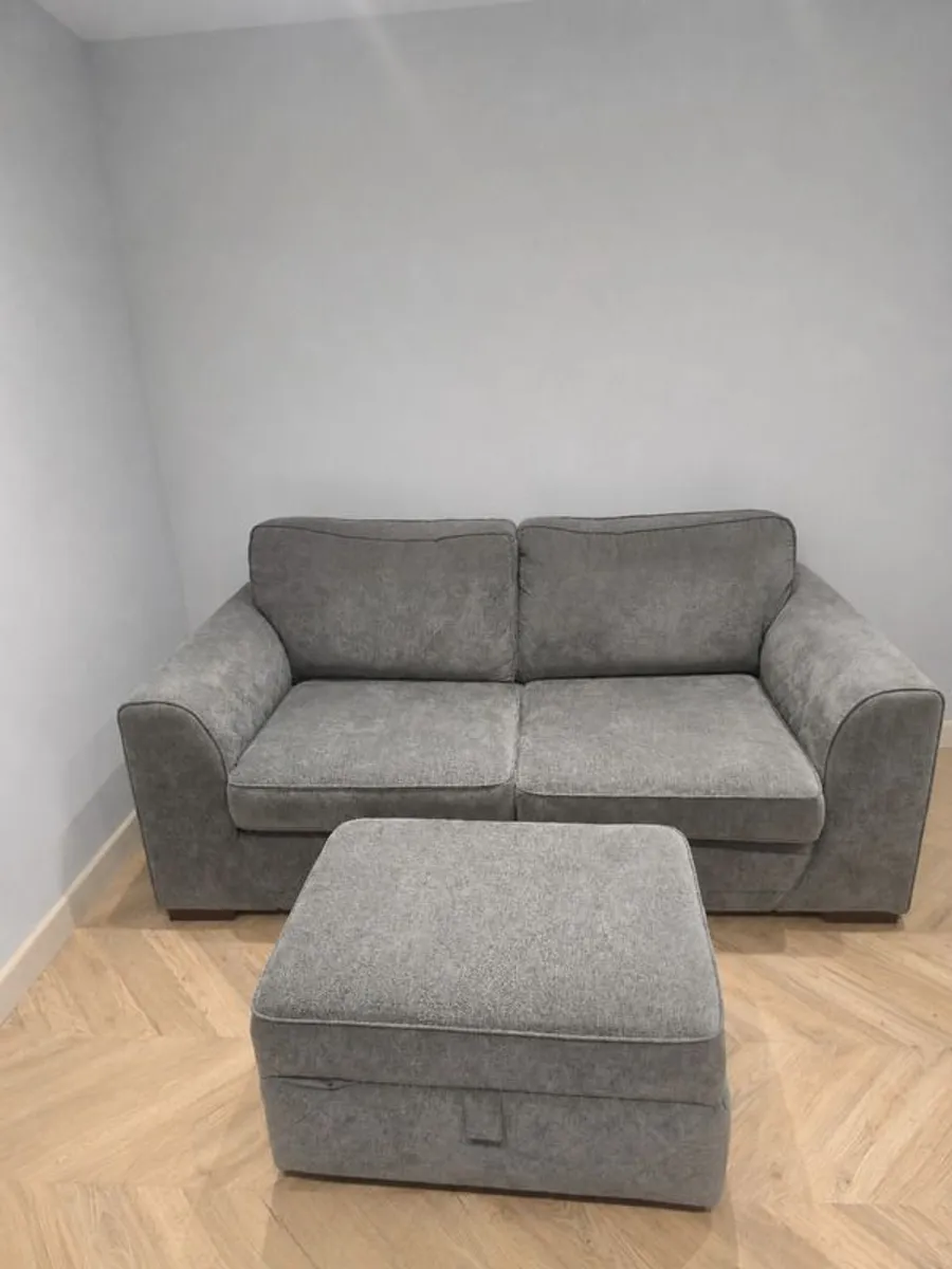DFS Orka 2 Seater Sofa Bed & Storage Footstool - Image 1