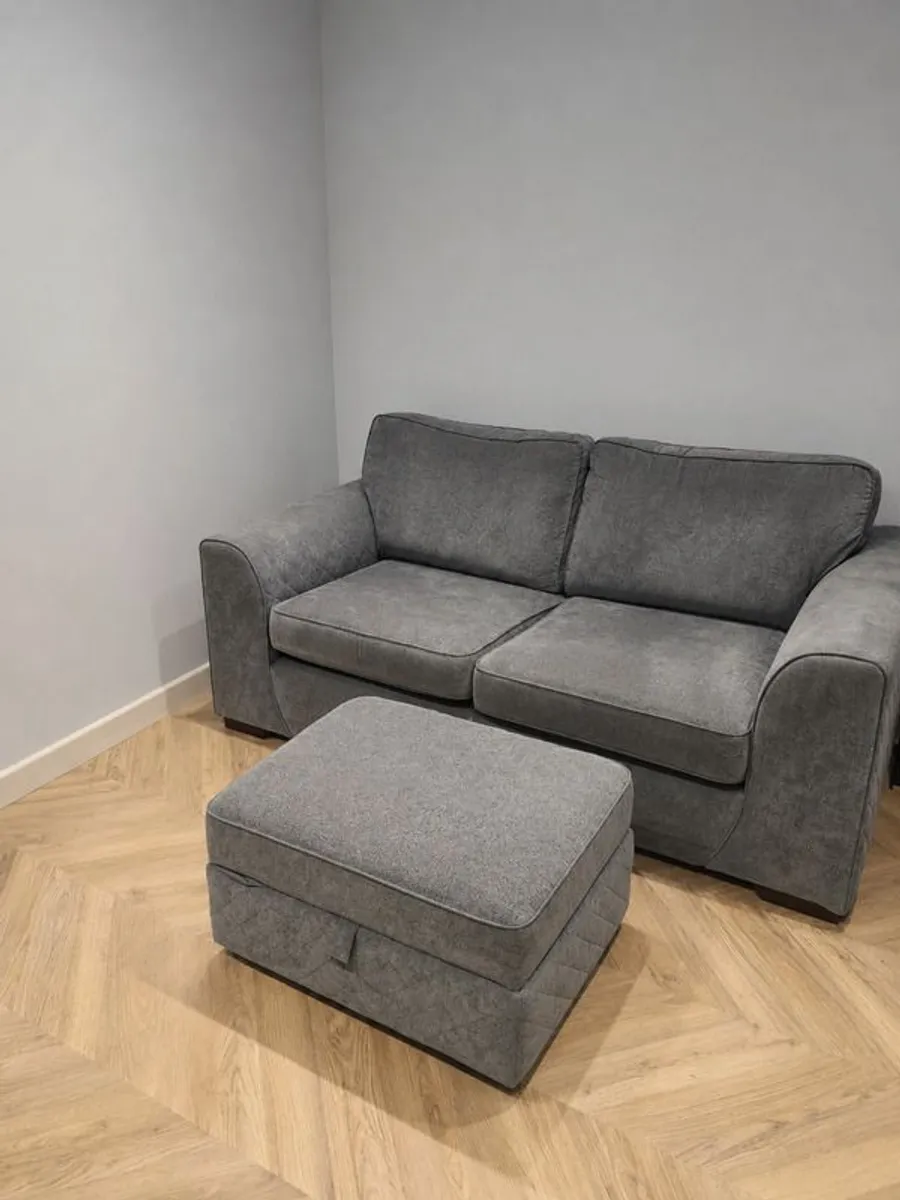 DFS Orka 2 Seater Sofa Bed & Storage Footstool - Image 3