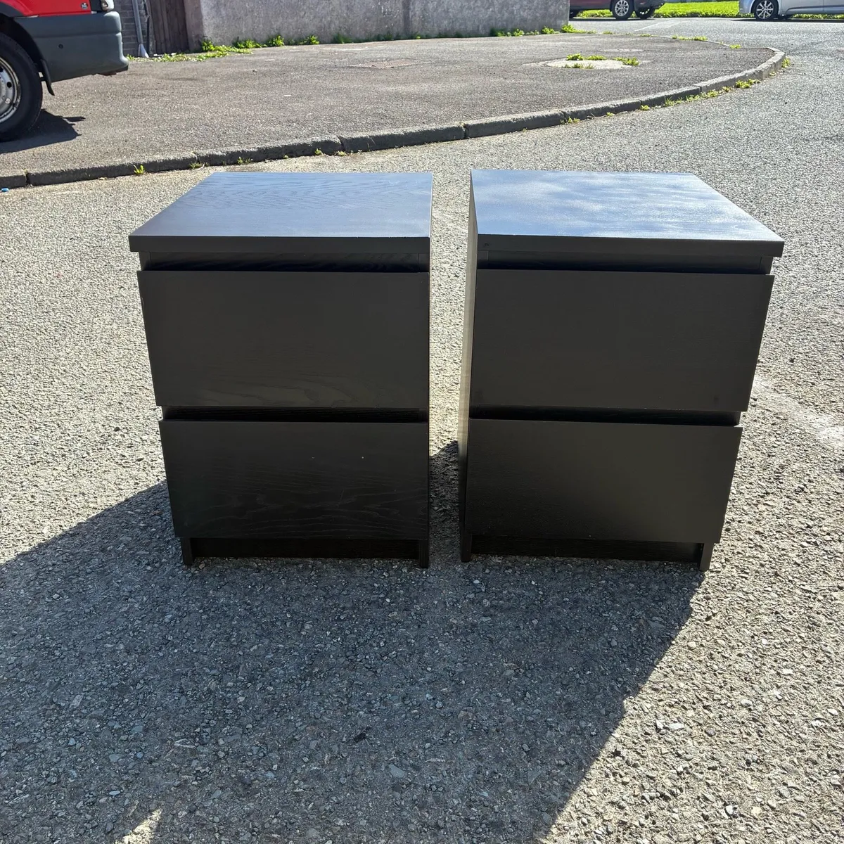 Two black malm lockers - Image 1