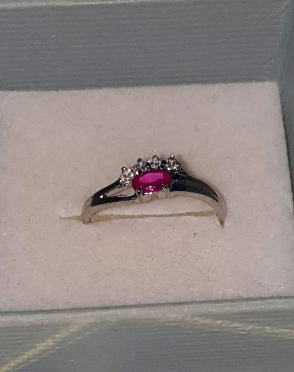 Vintage Gold Vermeil Rose & White Sapphire Ring - Image 1