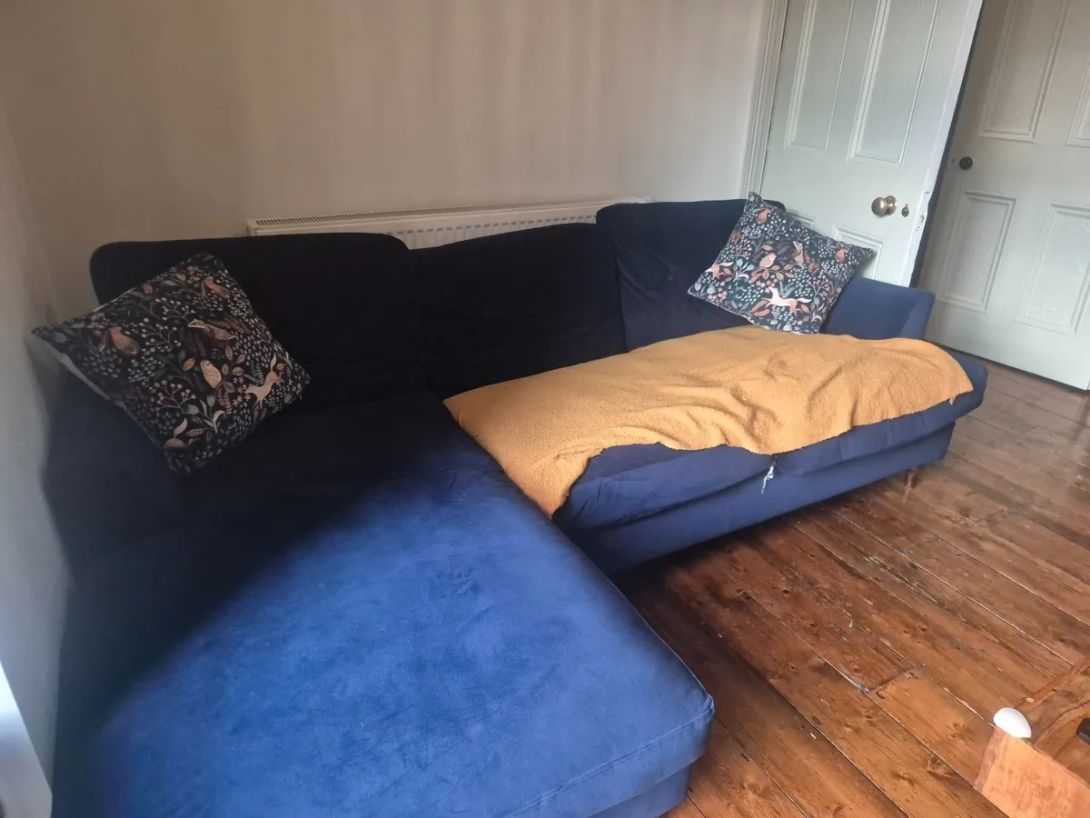 Velvet L Shaped sofa - Image 2