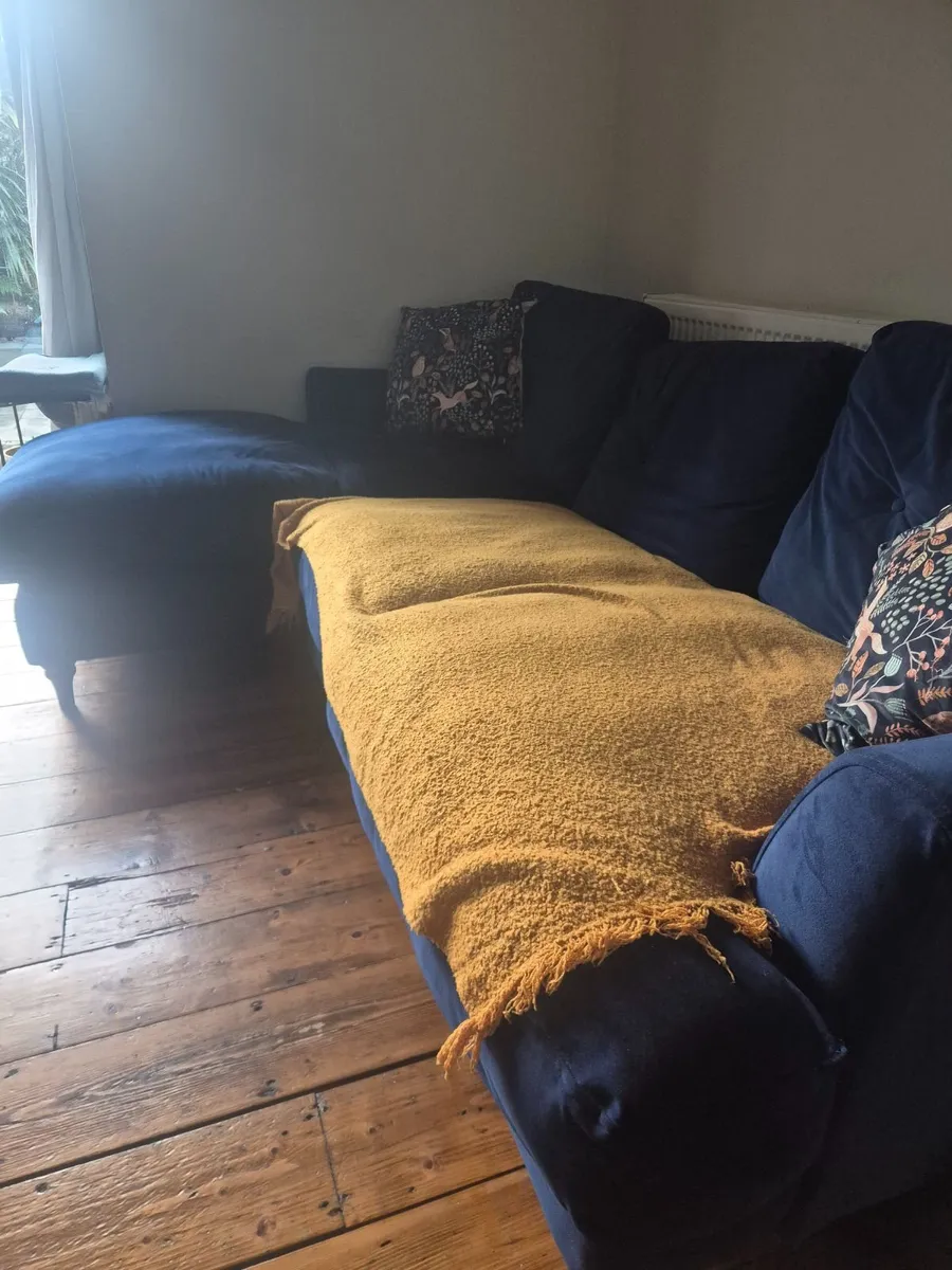 Velvet L Shaped sofa - Image 3
