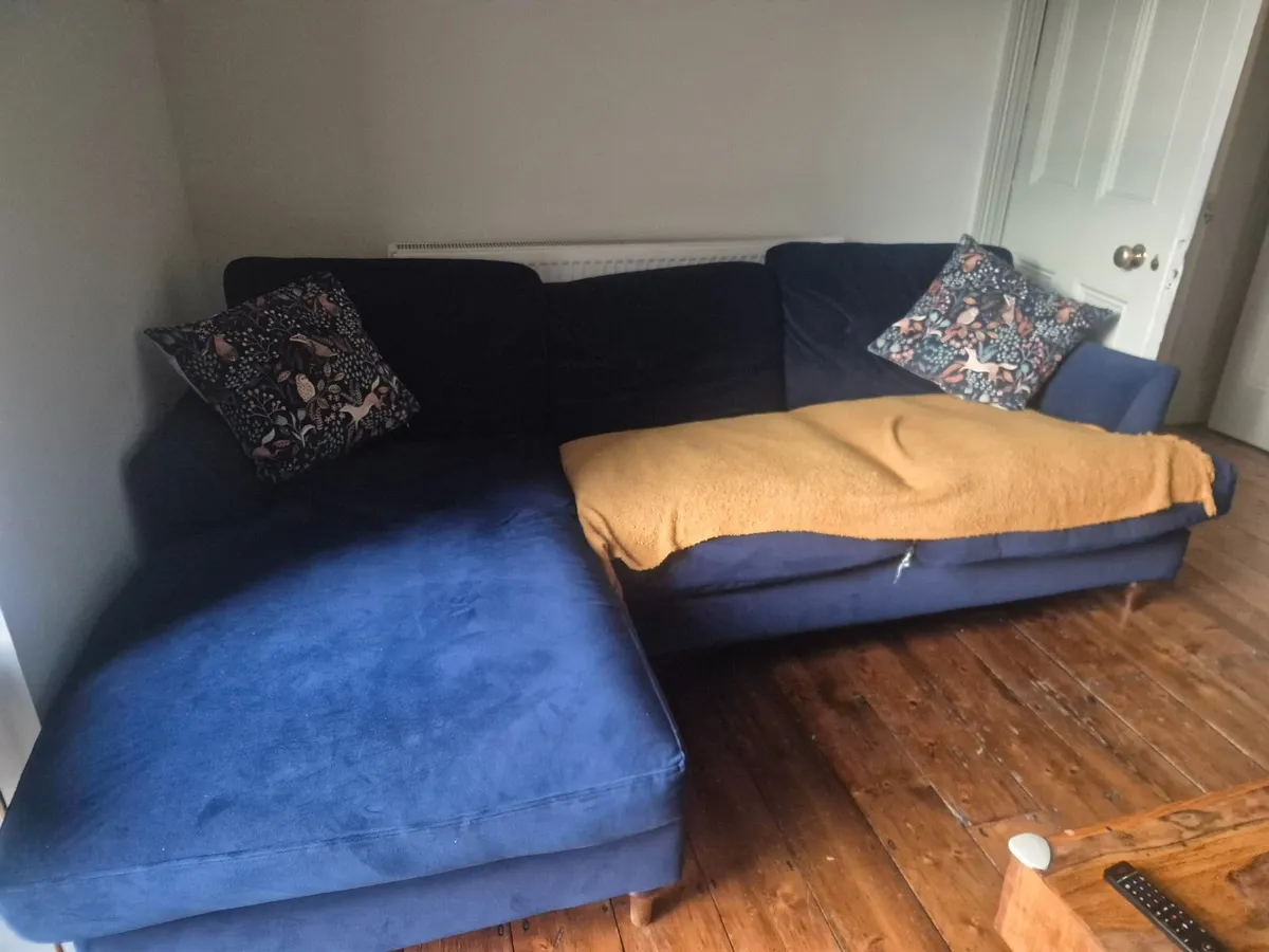 Velvet L Shaped sofa - Image 1