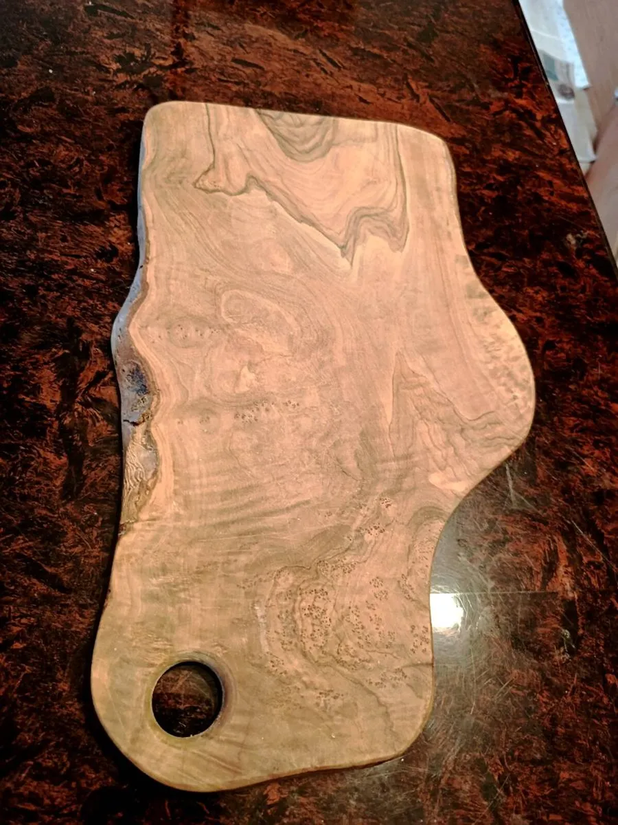 Olive wood cutting serving board
