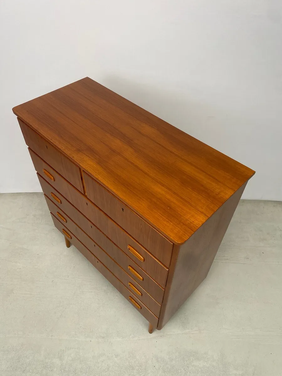 Mid Century Scandi Tallboy Chest of Drawers - Image 2