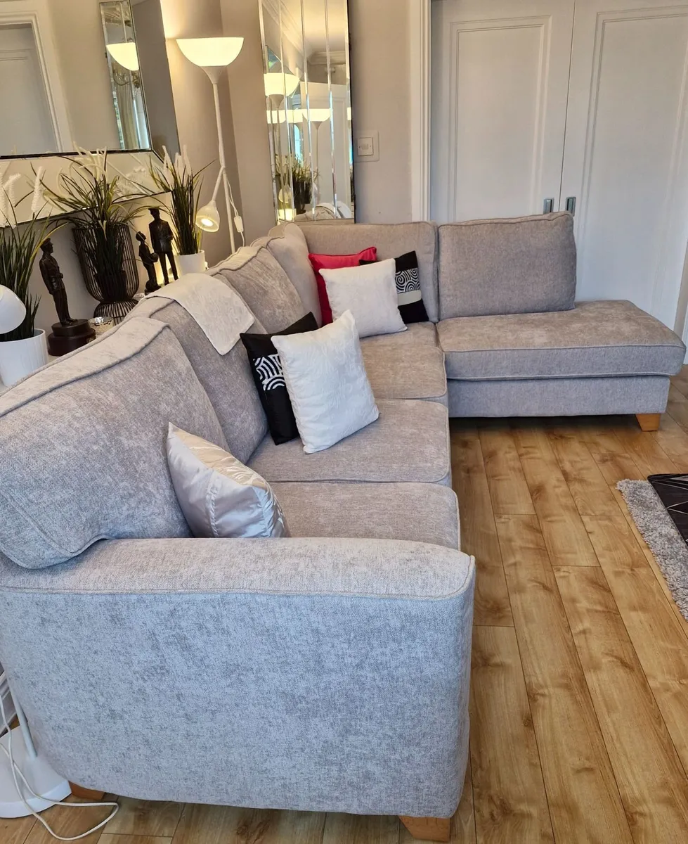 Grey L shaped Sofa - Image 2