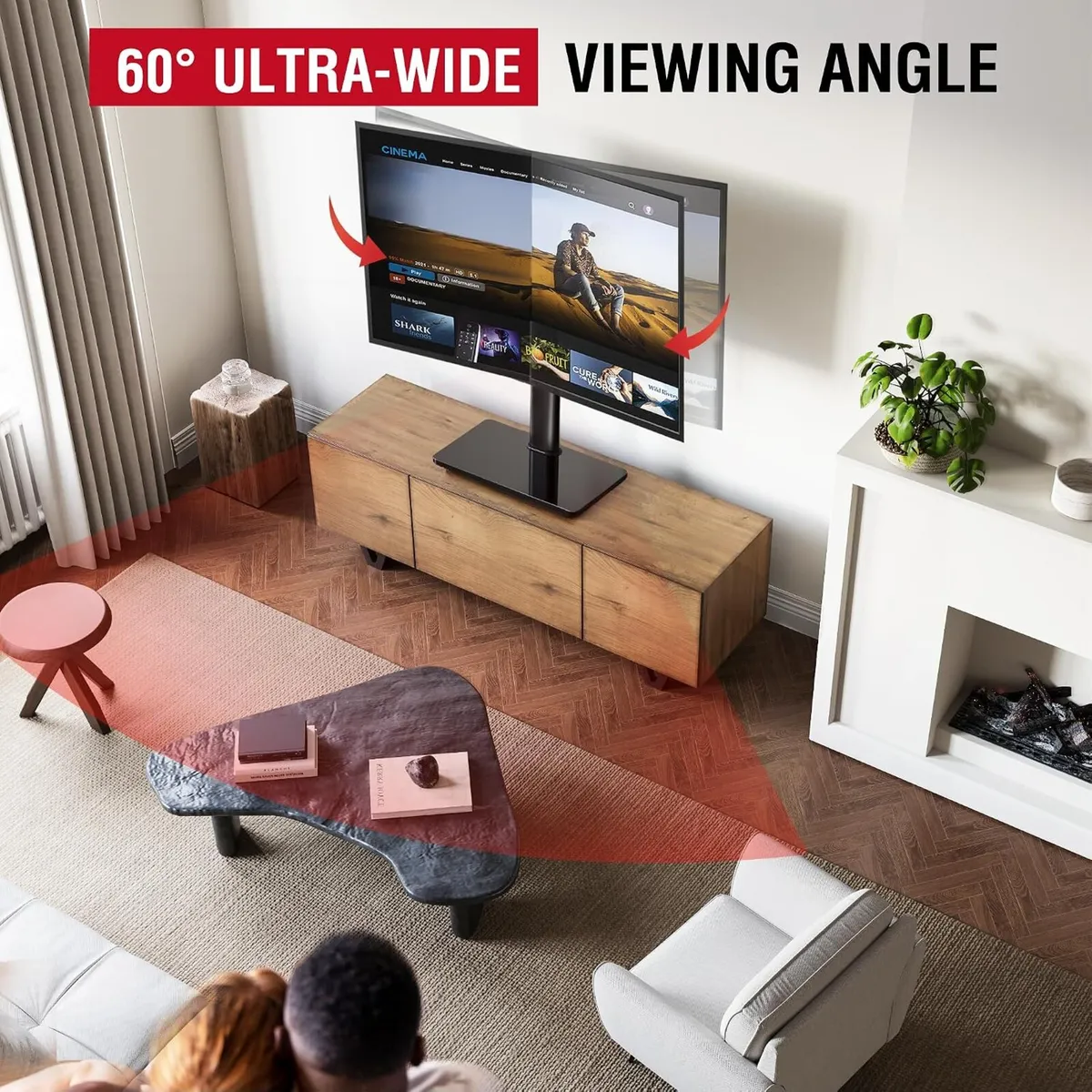 AOKCOS Table Top TV Stand and Accessories. - Image 1