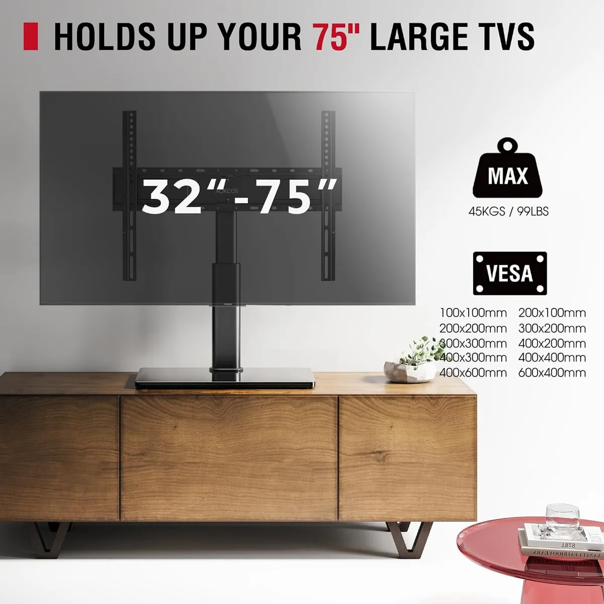 AOKCOS Table Top TV Stand and Accessories. - Image 3