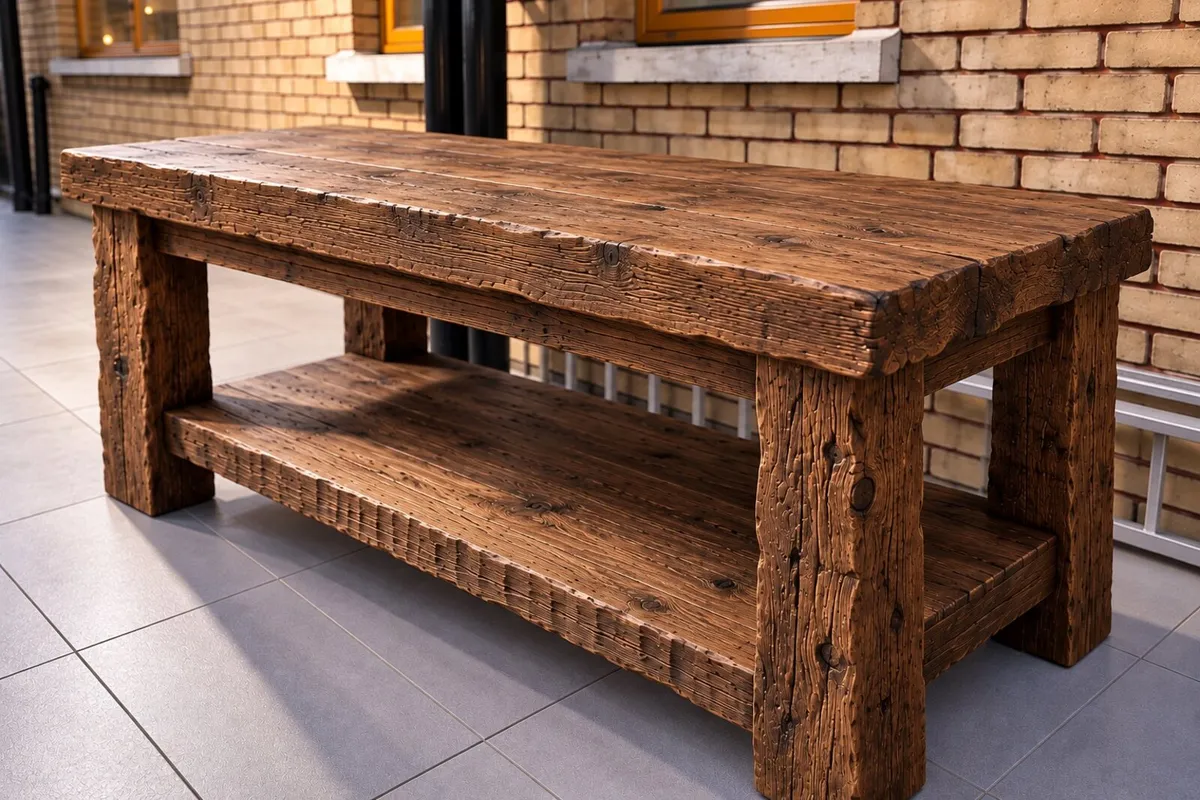 Handmade Rustic Double Bathroom Vanity - 1500mm - Image 1