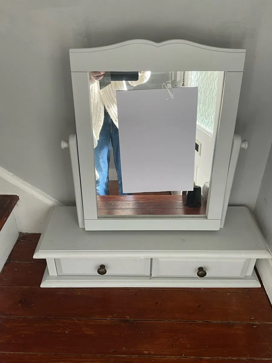 Swing Table Mirror with 2 Underneath Drawers - Image 1