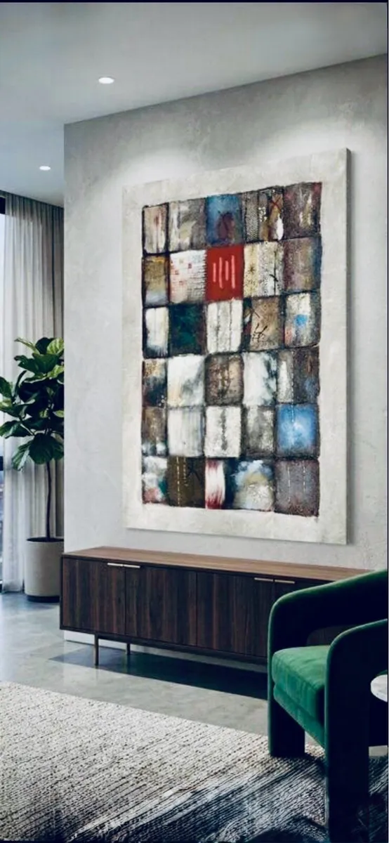 Hand Painted Textured Abstract Cavans 125x90cm - Image 1