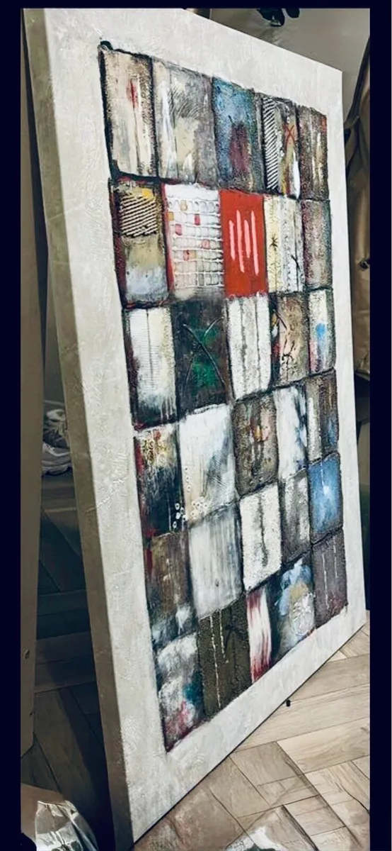 Hand Painted Textured Abstract Cavans 125x90cm - Image 2