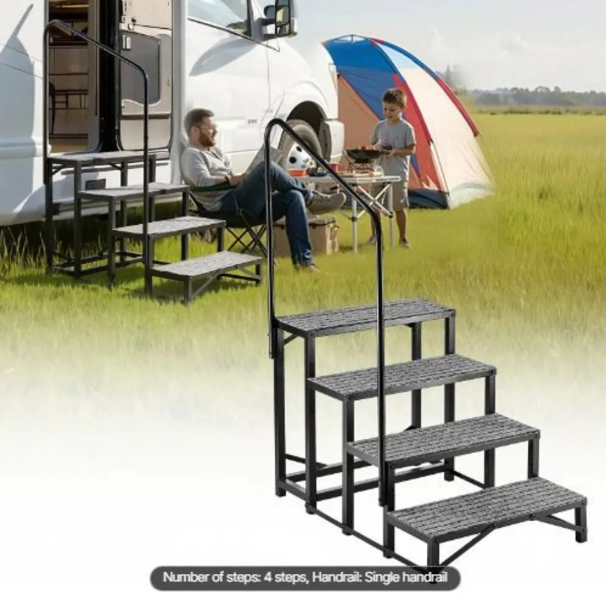 RV Steps with Handrail, 4 Steps, 300 kg Load - Image 3