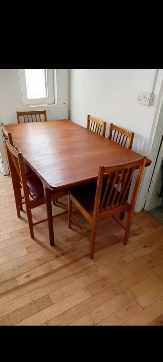 Mid century teak dining set mcintosh rarest set - Image 1