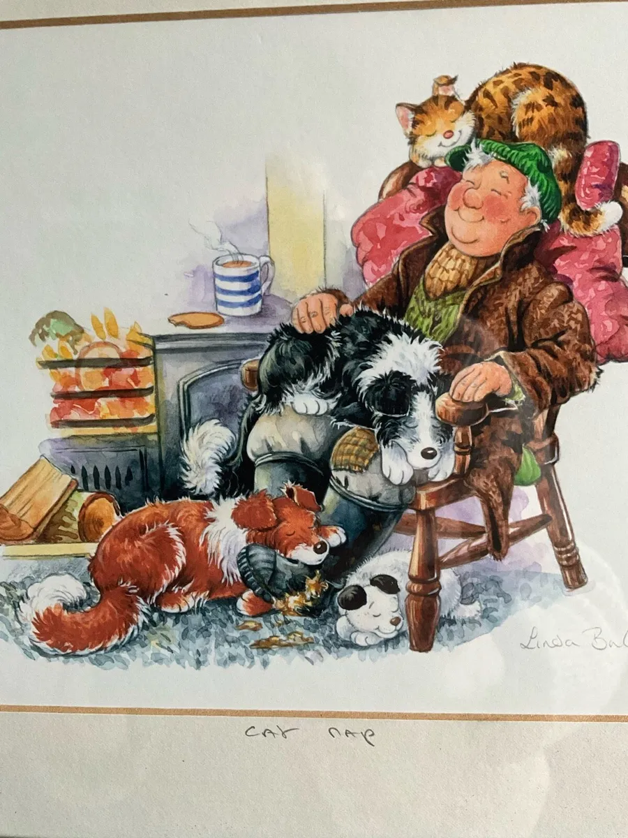 ‘Cat Nap”& Sheep Driving by Linda Birkinshaw - Image 2