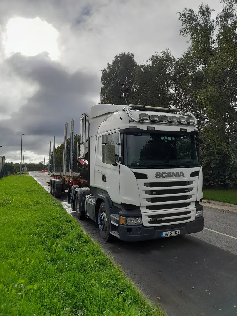 Scania R450 Tag and Crane Mounted Timber Trailer - Image 1