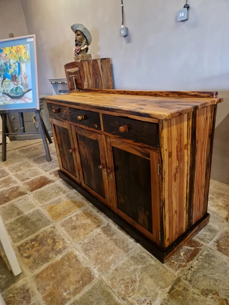 Vintage acacia wood rustic sideboard - Image 3