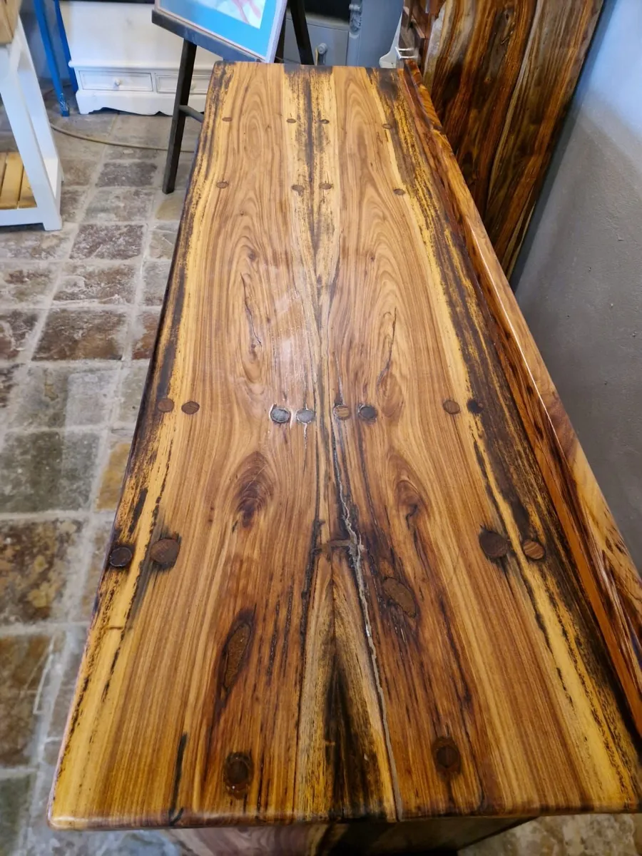 Vintage acacia wood rustic sideboard - Image 4