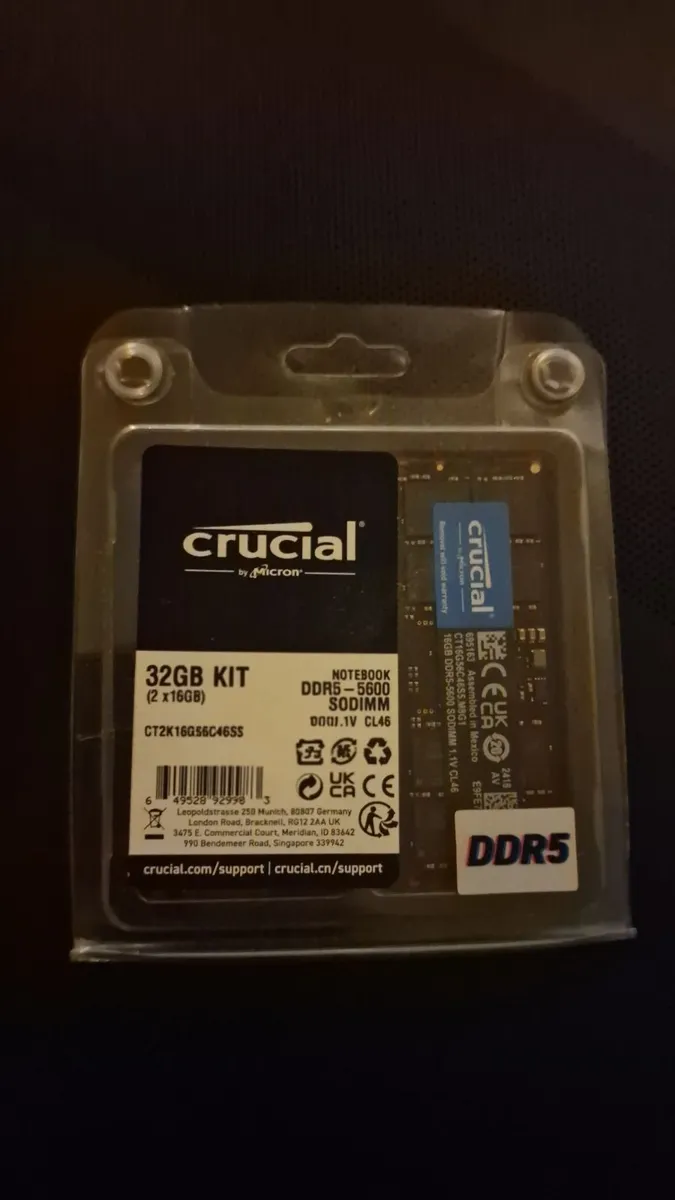 Crucial 32GB(2x16GB) DDR5 - 5600 SODIMM Ram - Image 4