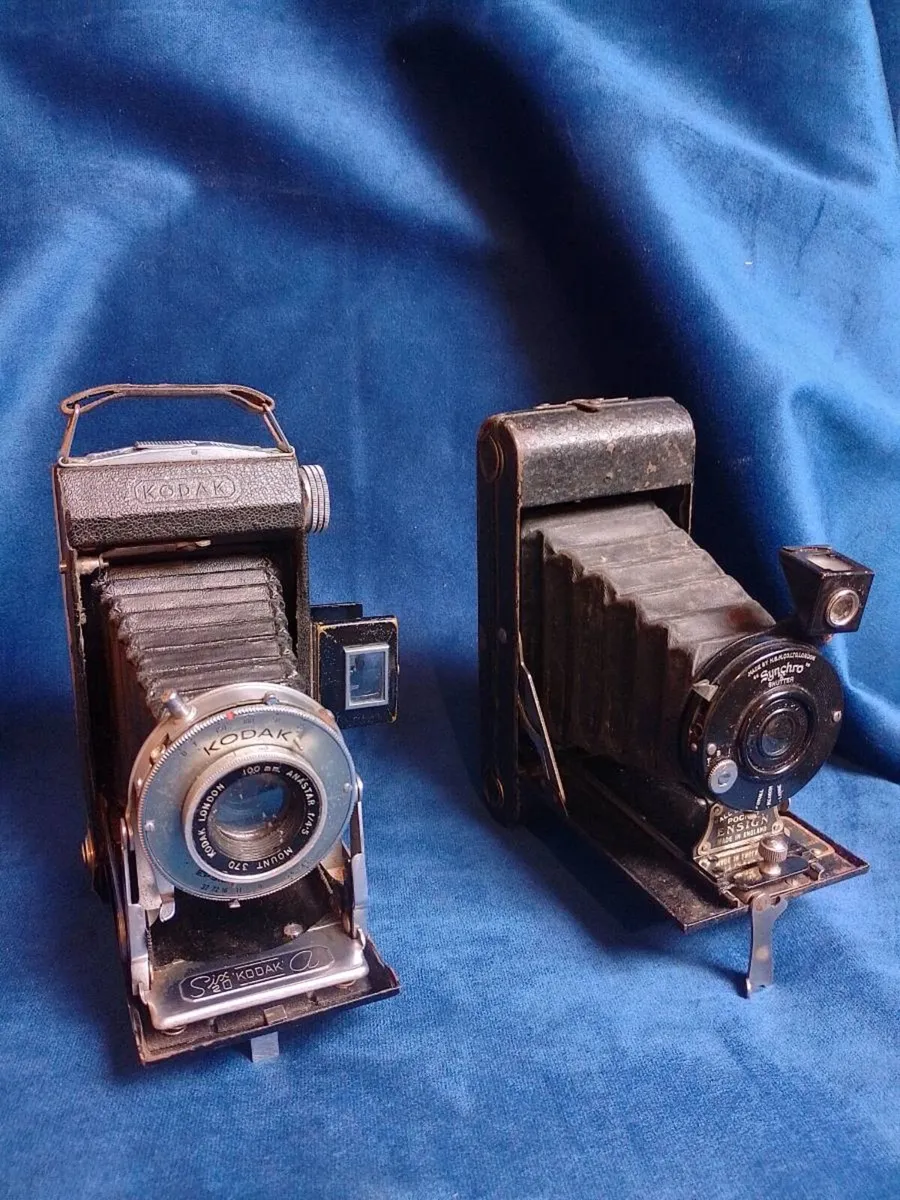 Pair of Vintage Folding Bellows Cameras Kodak Six- - Image 1