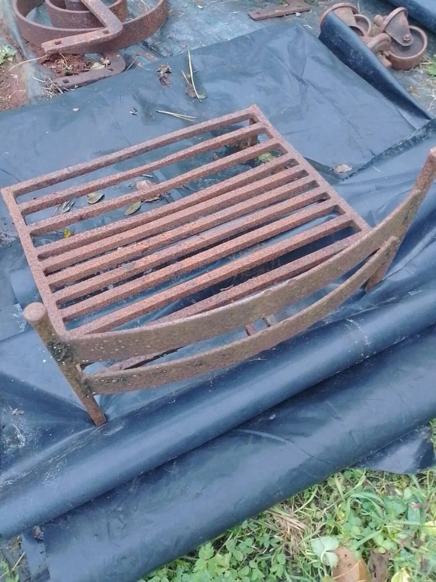Antique Cast Iron Cottage Fireplace Grate - Image 1