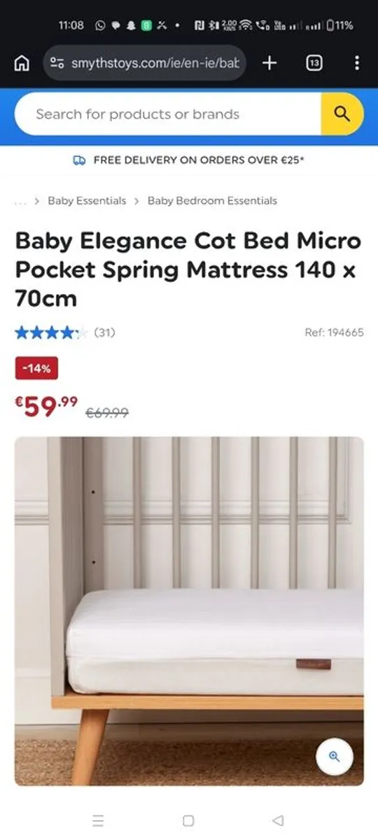 2 in 1 - Baby cot / Toddler cot package with 2 beds - Image 4